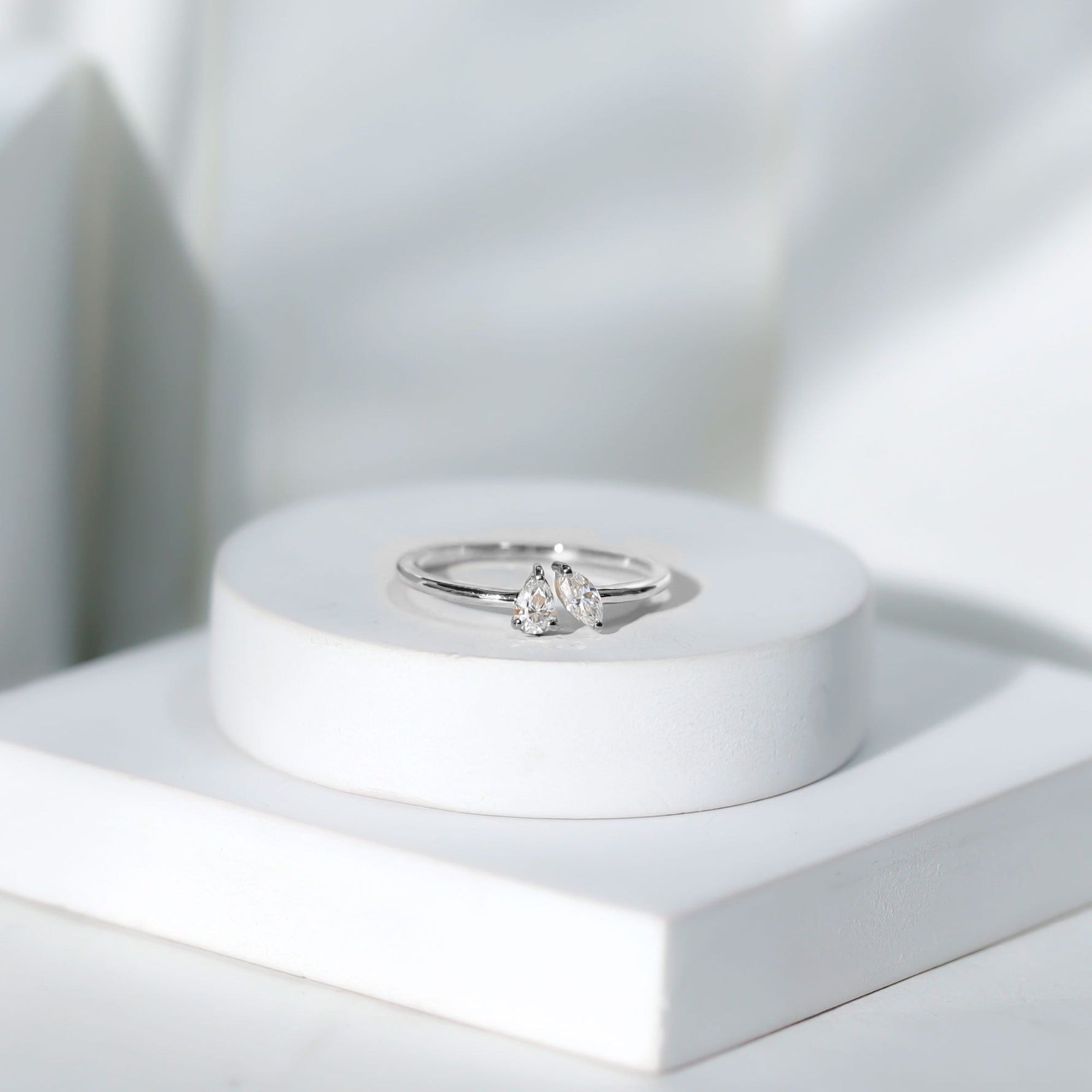 Certified Lab Grown Diamond Two Stone Promise Ring