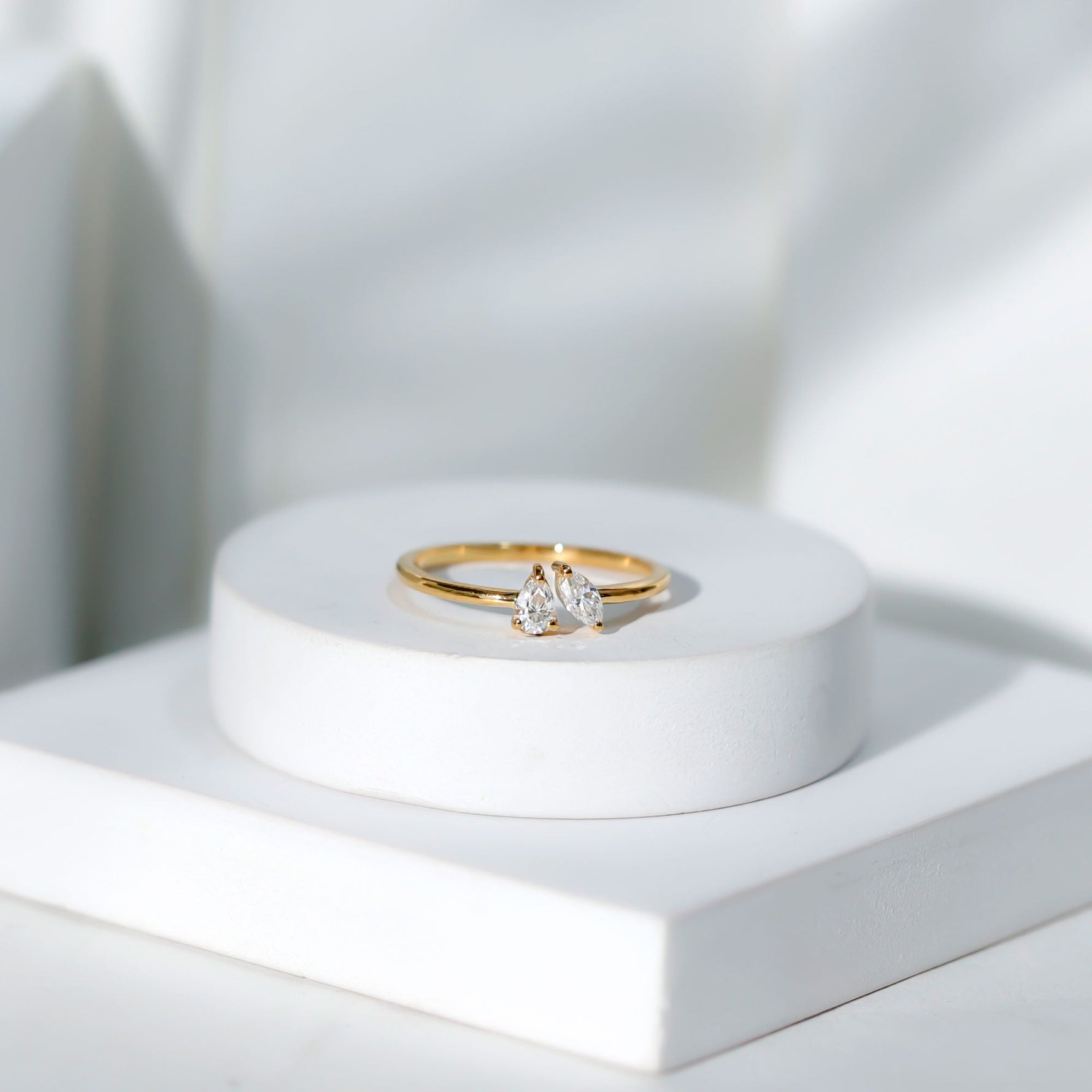 Certified Lab Grown Diamond Two Stone Promise Ring