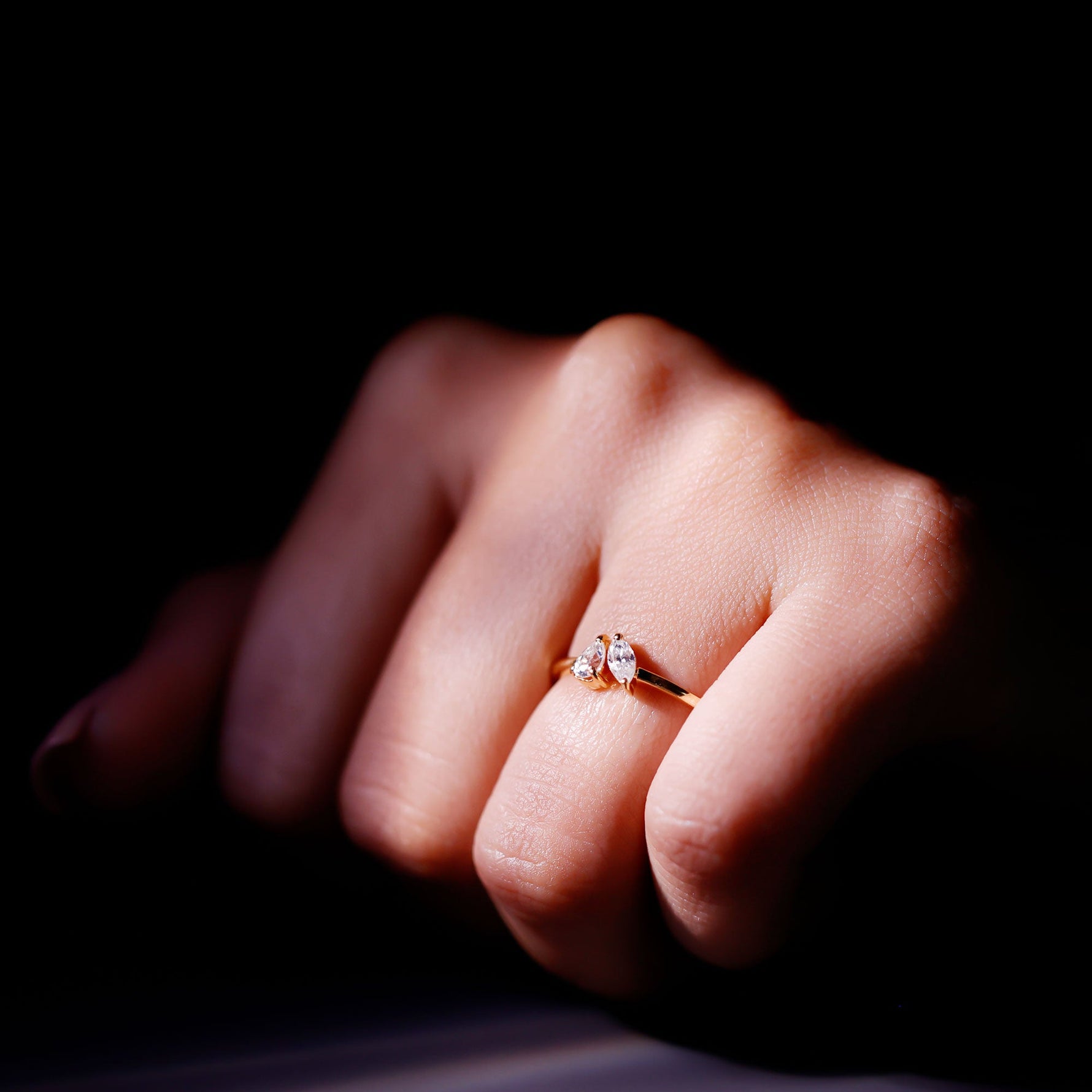 Certified Lab Grown Diamond Two Stone Promise Ring