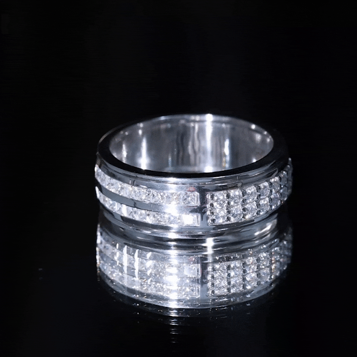 Certified Lab Grown Diamond Wide Wedding Band Ring