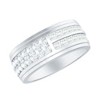 Certified Lab Grown Diamond Wide Wedding Band Ring