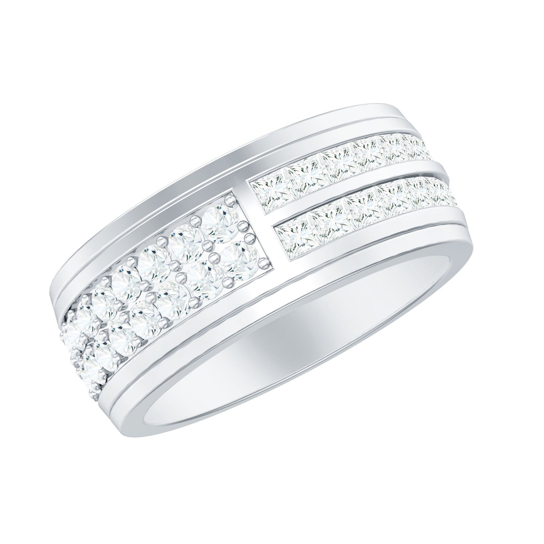 Certified Lab Grown Diamond Wide Wedding Band Ring