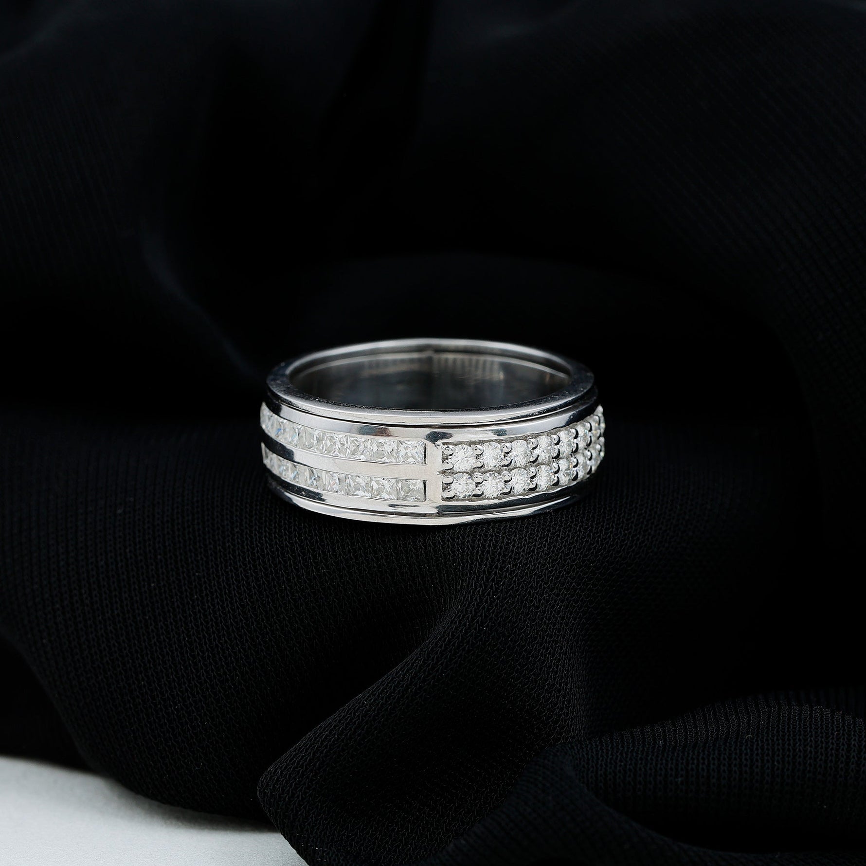 Certified Lab Grown Diamond Wide Wedding Band Ring