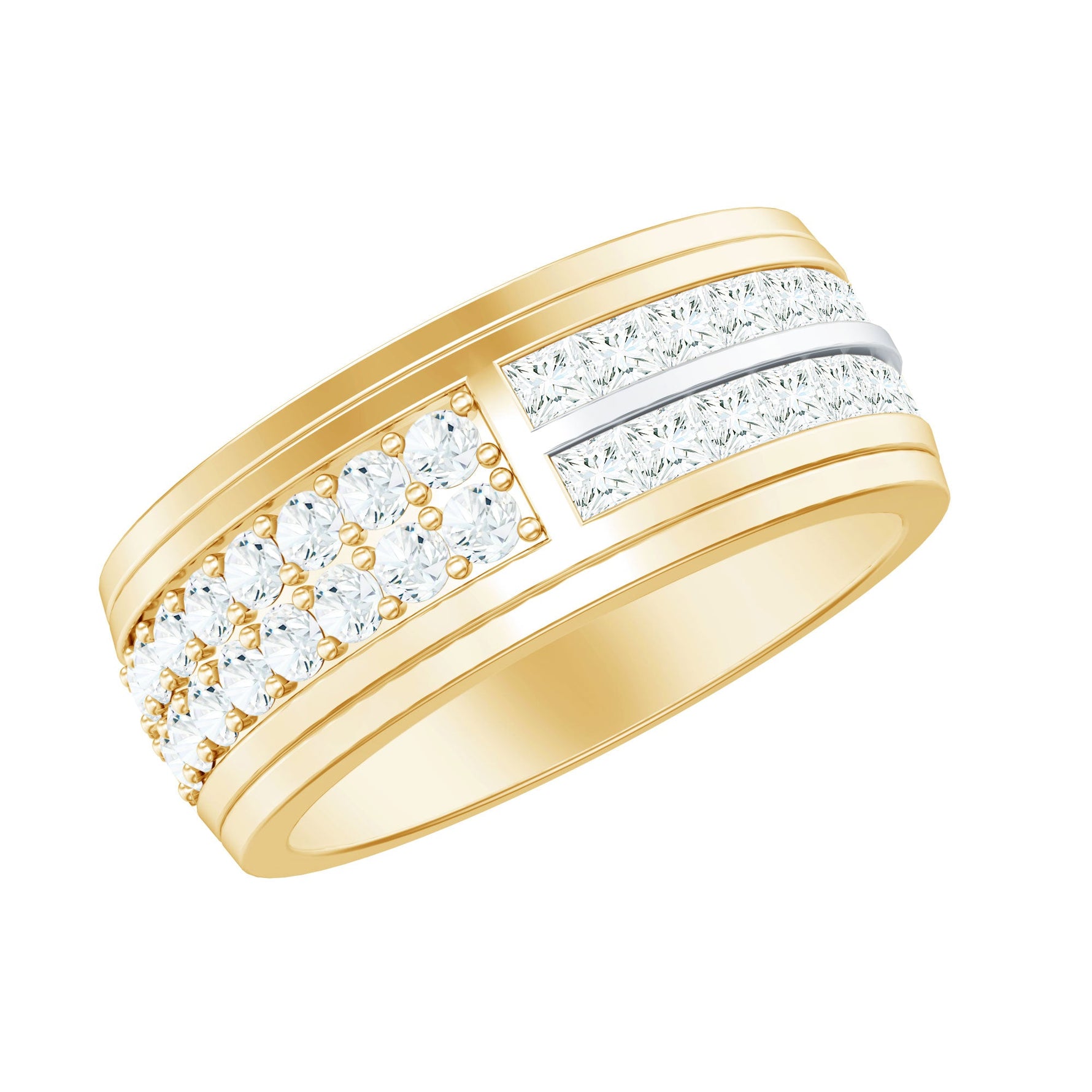 Certified Lab Grown Diamond Wide Wedding Band Ring
