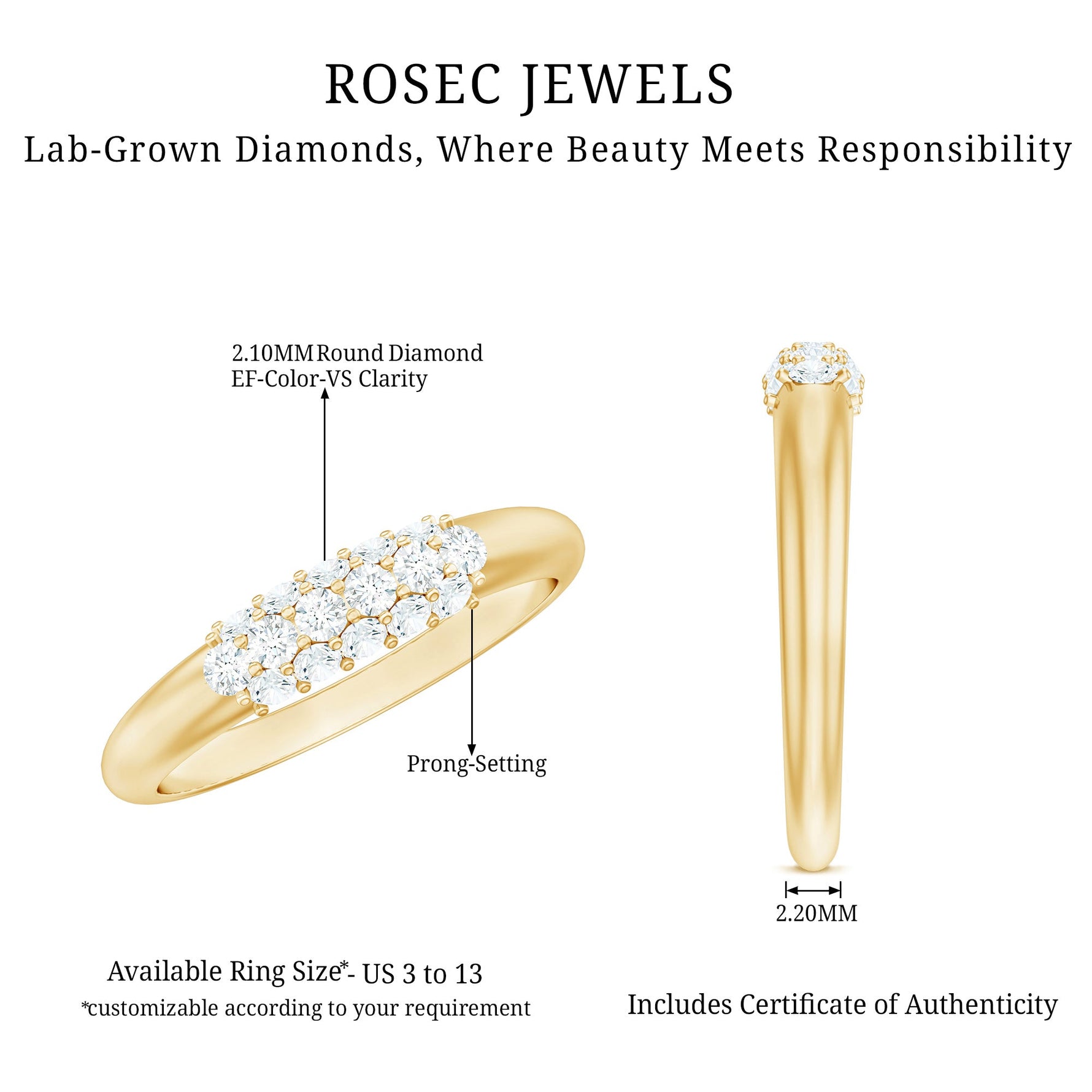 Certified Lab Grown Diamond Anniversary Ring