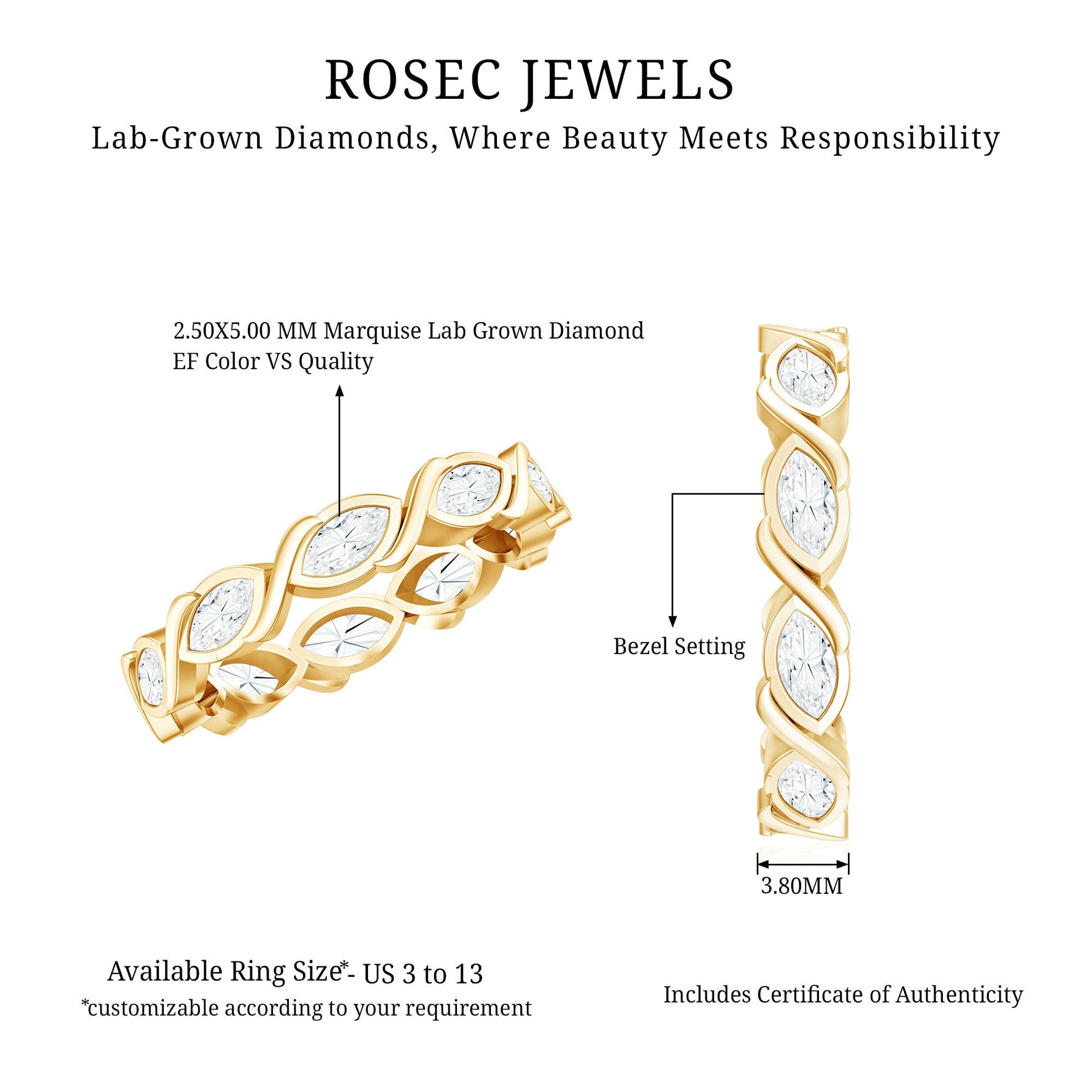 Certified Lab Grown Diamond Wedding Anniversary Ring