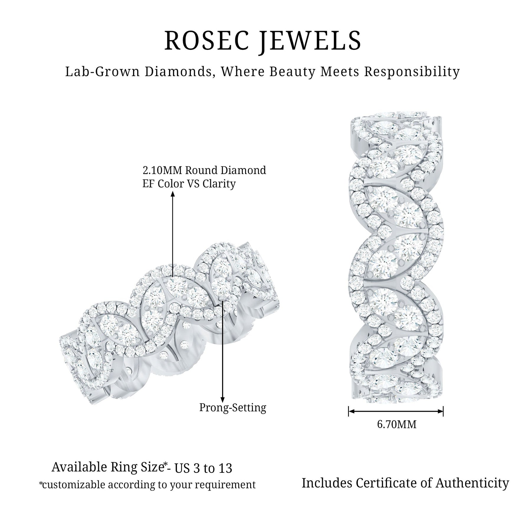 Certified Lab Diamond Vintage Inspired Wedding Ring