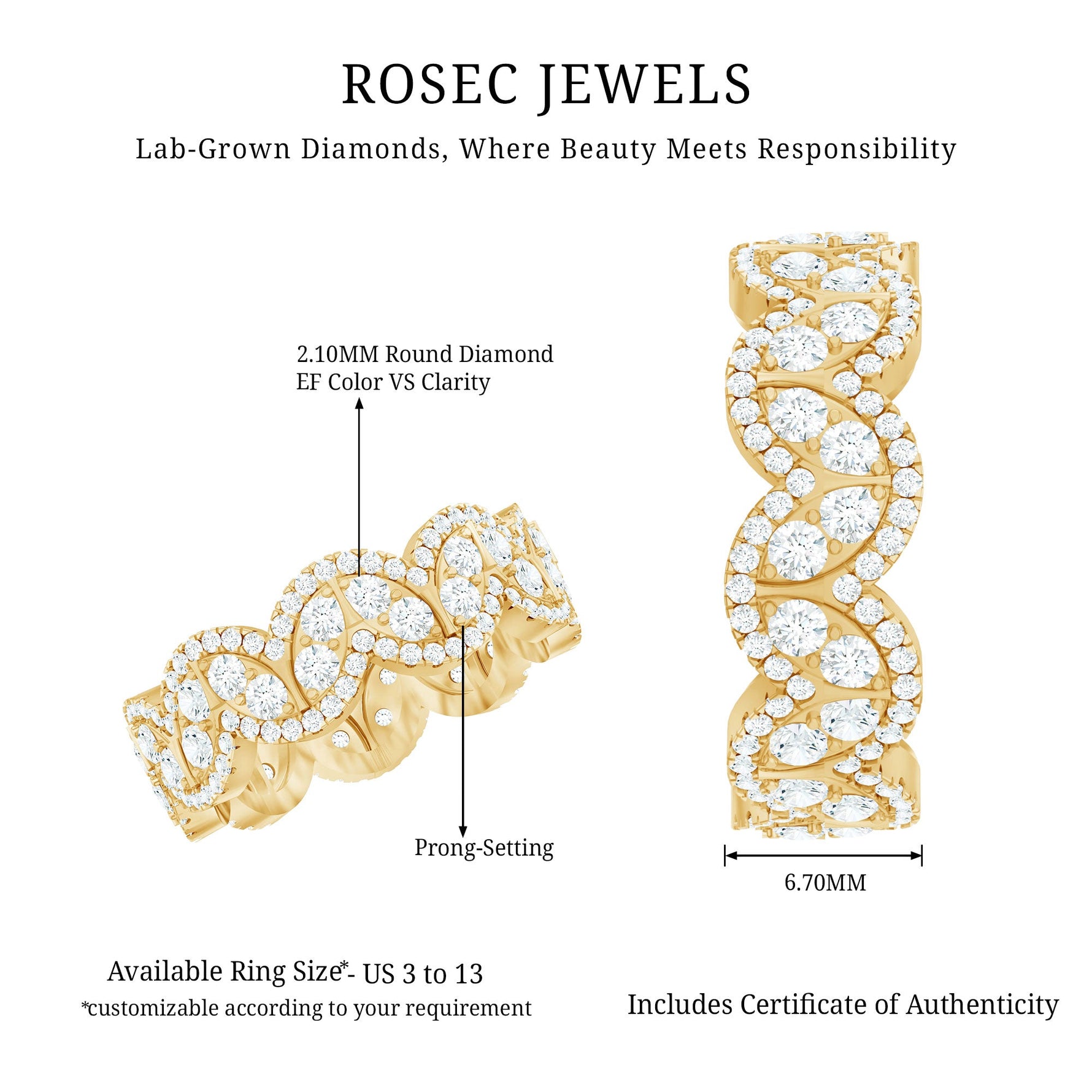 Certified Lab Diamond Vintage Inspired Wedding Ring