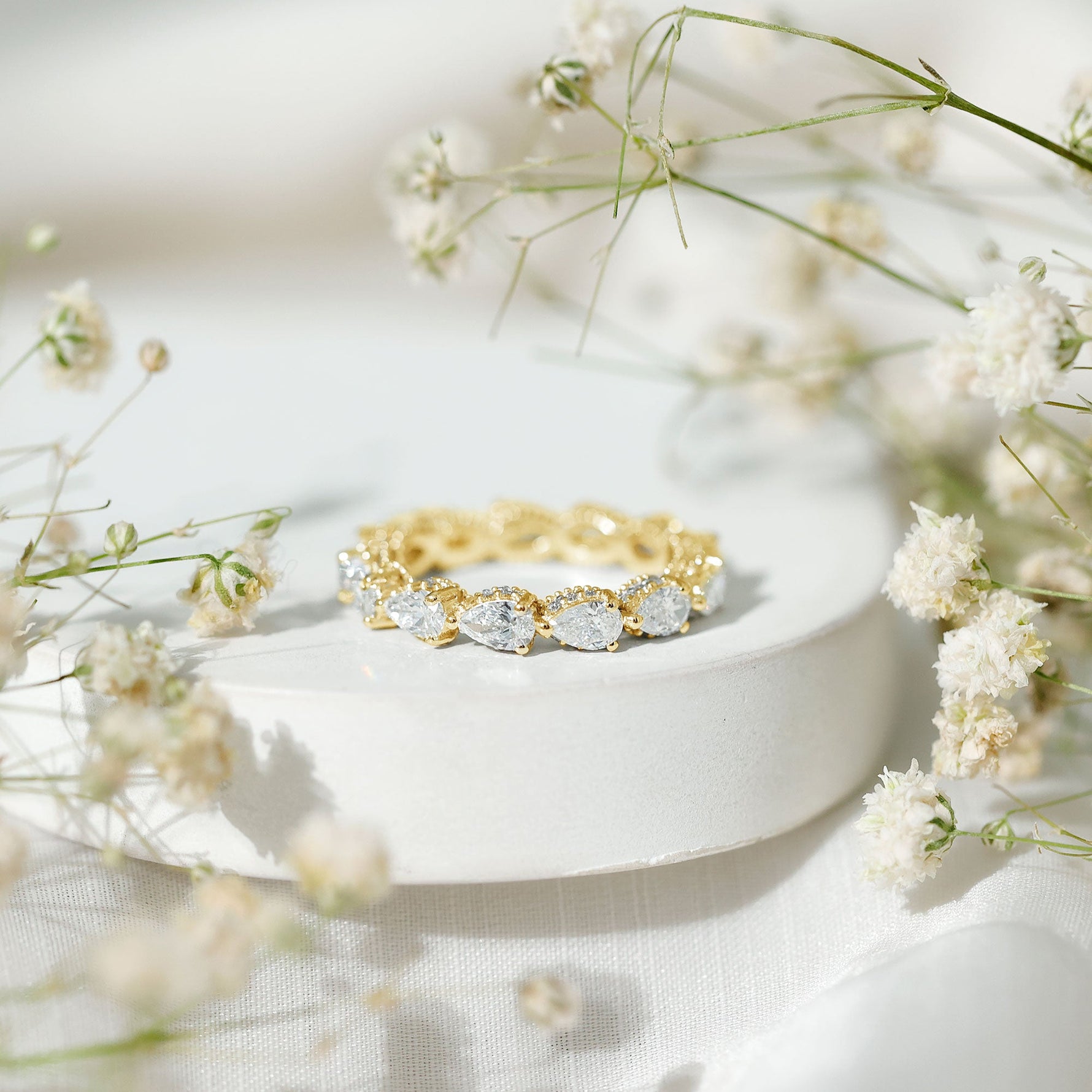 Certified Pear Shape Lab Grown Diamond Eternity Ring