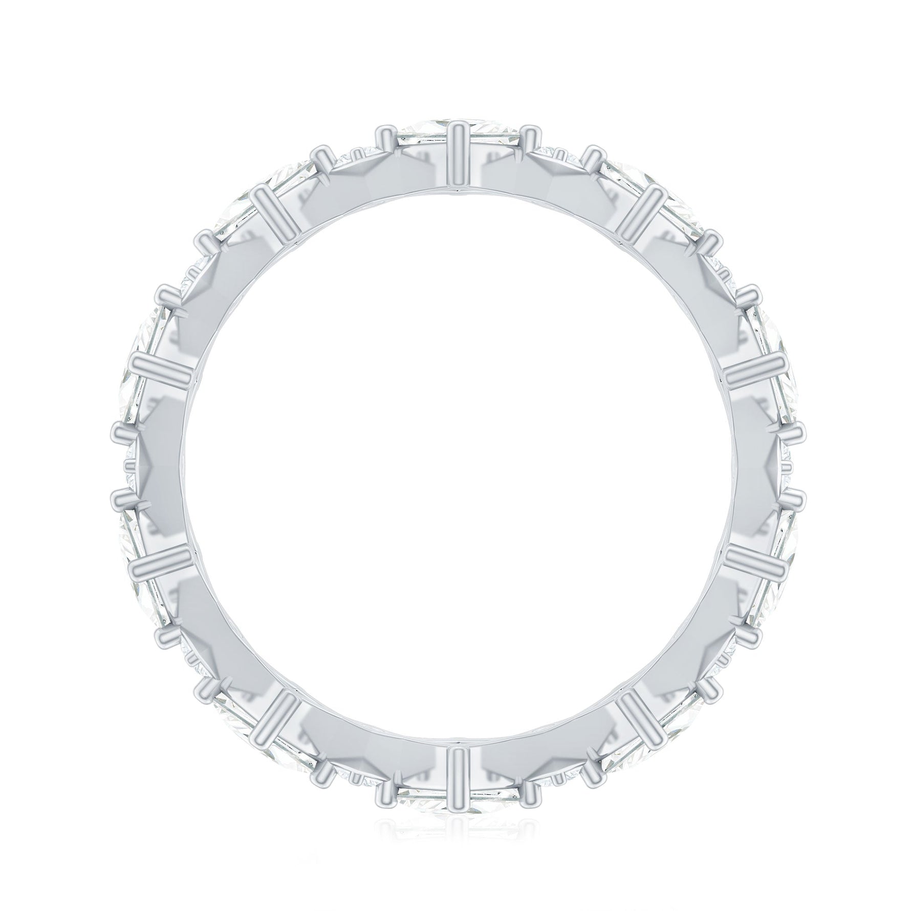 Certified Princess Cut Lab Grown Diamond Eternity Wedding Ring