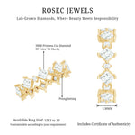 Certified Princess Cut Lab Grown Diamond Eternity Wedding Ring