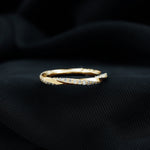 Pave Set Diamond Wedding Ring with Twisted Details