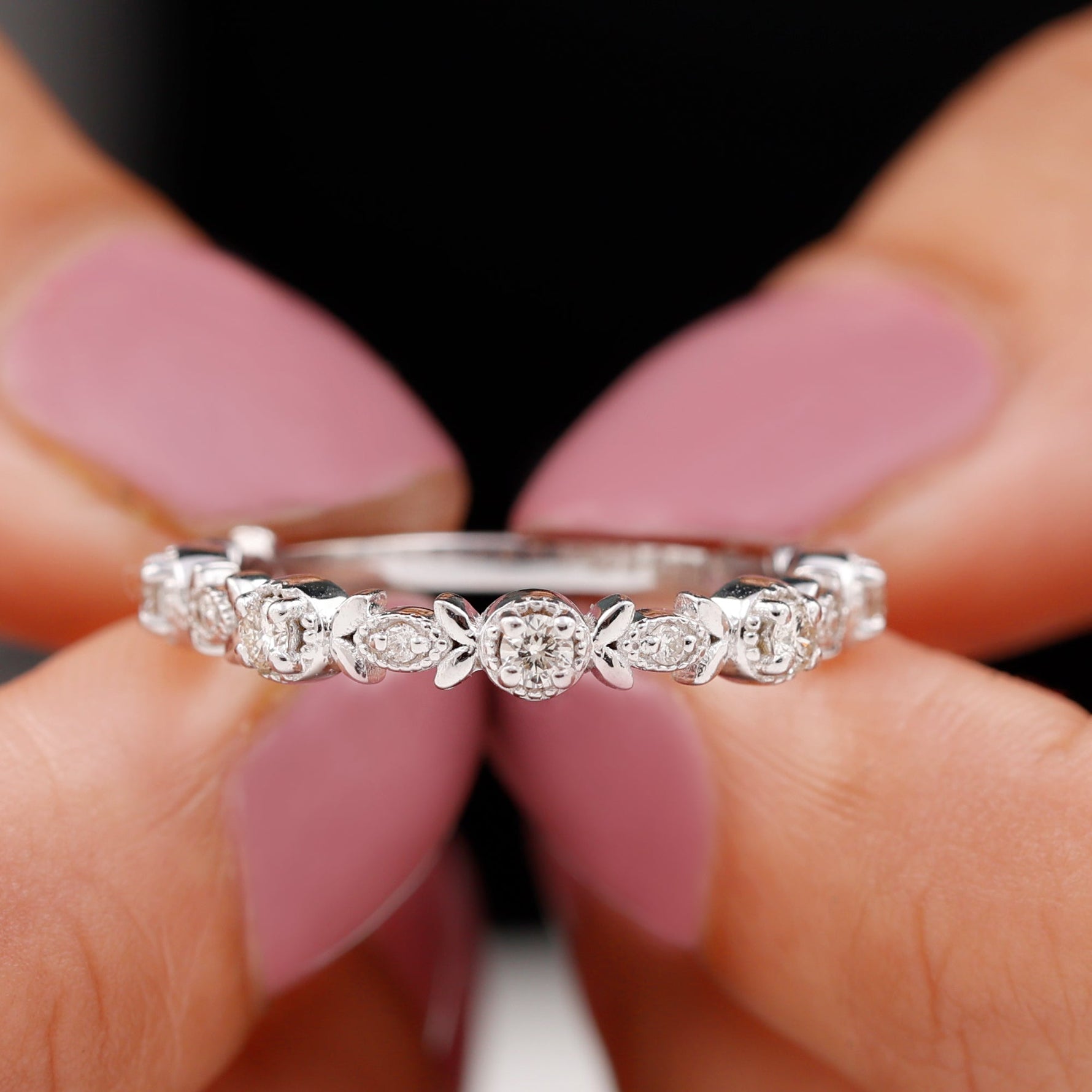 Nature Inspired Diamond Wedding Ring