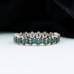 Baguette London Blue Topaz Zig Zag Wedding Ring