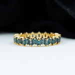 Baguette London Blue Topaz Zig Zag Wedding Ring