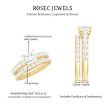 Princess Cut Zircon Wedding Ring Set with Enhancer Band