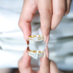 Princess Cut Zircon Wedding Ring Set with Enhancer Band