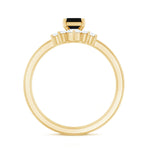 Emerald Cut Black Onyx and Moissanite Trio Wedding Ring Set