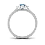 4X6mm Emerald Cut London Blue Topaz Wedding Ring Set with Diamond Band