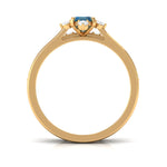 4X6mm Emerald Cut London Blue Topaz Wedding Ring Set with Diamond Band