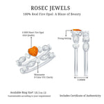 Heart Fire Opal and Moissanite Wedding Ring Set