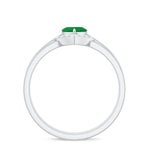 Natural Heart Shape Emerald Diamond Wedding Ring Set with Certificate