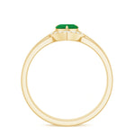 Natural Heart Shape Emerald Diamond Wedding Ring Set with Certificate