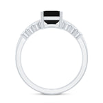 Created Black Diamond Solitaire Wedding Ring Set with Diamond