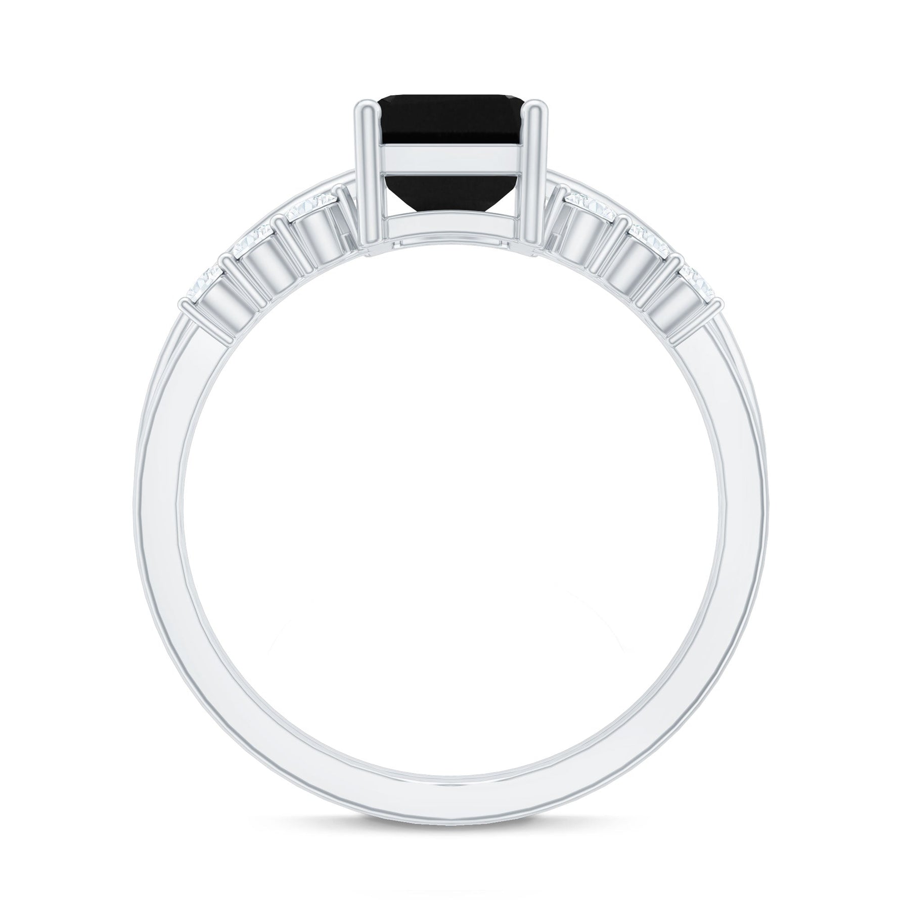 Created Black Diamond Solitaire Wedding Ring Set with Diamond