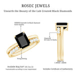 Created Black Diamond Solitaire Wedding Ring Set with Diamond