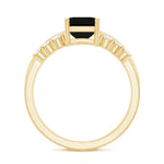 Created Black Diamond Solitaire Wedding Ring Set with Diamond