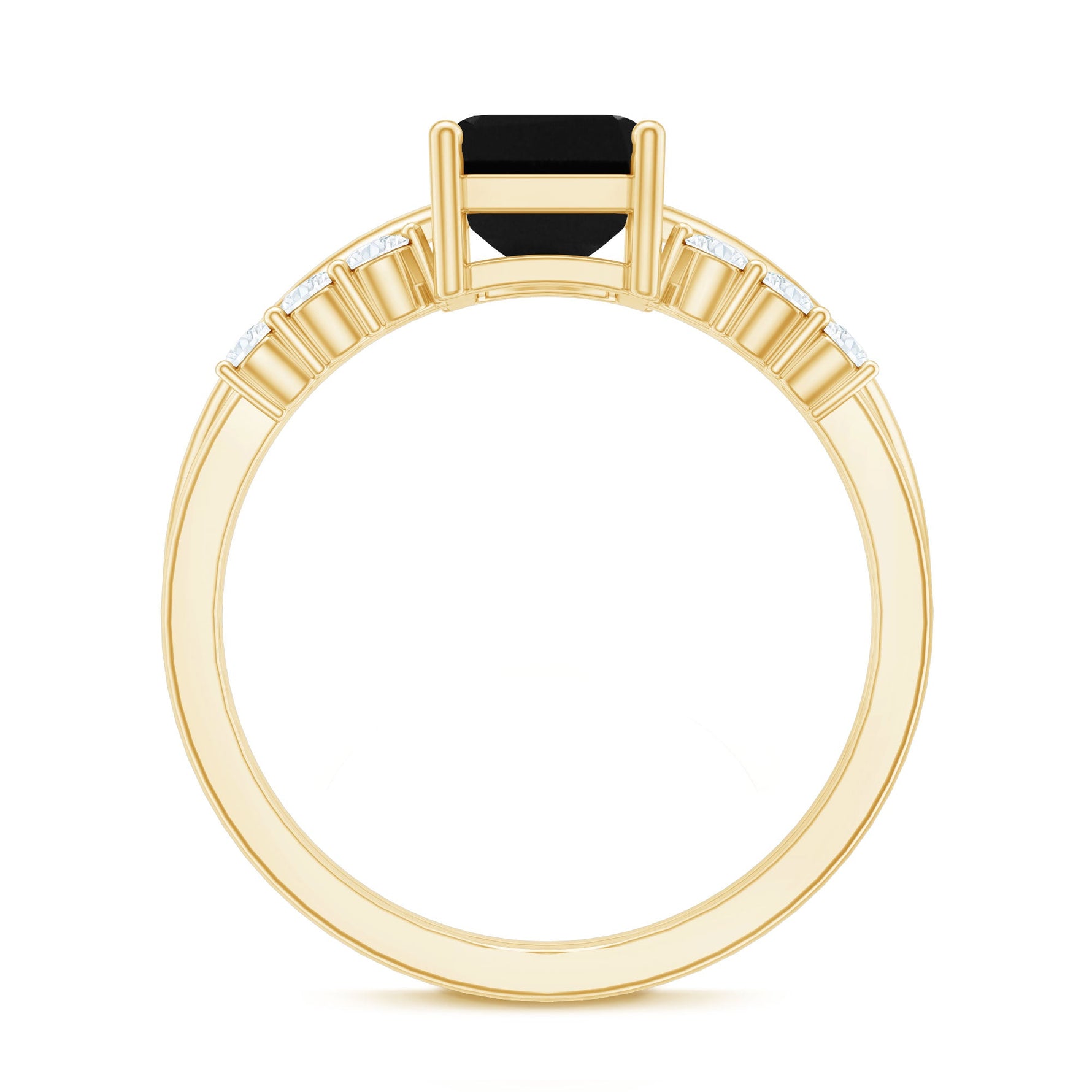 Created Black Diamond Solitaire Wedding Ring Set with Diamond