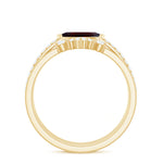 Natural Garnet Marquise Engagement Wedding Ring Set of 3 with Diamond