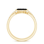 East West Set Black Onyx and Diamond Trio Wedding Ring Set