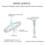 Certified Real Ethiopian Opal Marquise Engagement Wedding Ring Set of 2