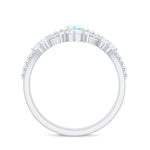 Certified Real Ethiopian Opal Marquise Engagement Wedding Ring Set of 2