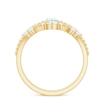 Certified Real Ethiopian Opal Marquise Engagement Wedding Ring Set of 2