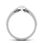 Vintage Inspired Rose Quartz Teardrop Wedding Ring Set with Diamond