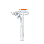 Vintage Inspired Fire Opal Teardrop Wedding Ring Set with Diamond