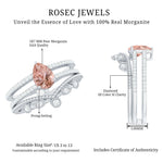 Pear Cut Natural Morganite and Diamond Wedding Ring Set