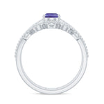 Pear Cut Natural Tanzanite and Diamond Wedding Ring Set