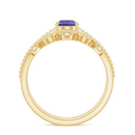 Pear Cut Natural Tanzanite and Diamond Wedding Ring Set