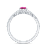 Pear Cut Real Pink tourmaline and Moissanite Wedding Ring Set