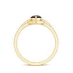 Natural Pear Shaped Garnet Diamond 3 Piece Bridal Ring Set