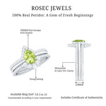 Pear Cut Peridot Trio Wedding Ring Set with Moissanite
