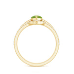 Pear Cut Peridot Trio Wedding Ring Set with Moissanite