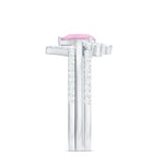 Pear Cut Rose Quartz Trio Wedding Ring Set with Moissanite