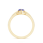 Pear Cut Tanzanite Trio Wedding Ring Set with Diamond
