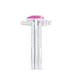 Pear Cut Pink Tourmaline Trio Wedding Ring Set with Moissanite