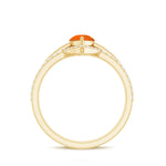Pear Cut Fire Opal Trio Wedding Ring Set with Moissanite